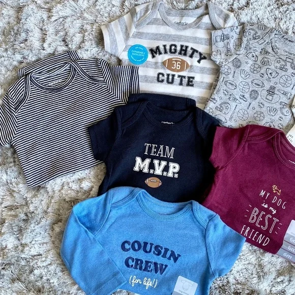 Carter's 7 Piece Baby Bodysuit Set NWT Size 6 Months - Picture 2 of 3